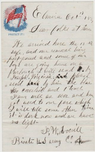 1861 Civil War Soldier Letter - Patriotic Stationery