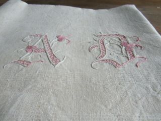 Antique Heavy French Linen Monogram 