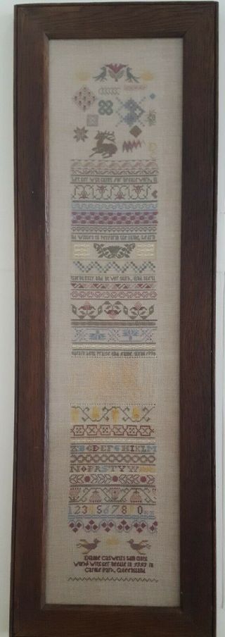 " Bands Of Many Colours " - Designed By Eileen Bennett - Antique Style Sampler