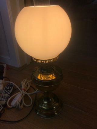 Vintage Duplex Brass Oil Lamp Converted To Electricity