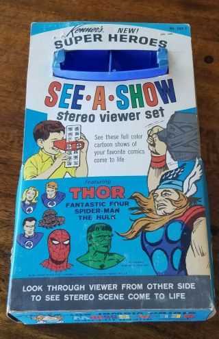 1966 Kenner See - A - Show Marvel Heroes Thor Stereo Viewer Set Vintage Toy