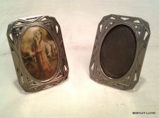 Two Matching French Art Deco Small Pierced Photo Frames