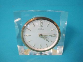 Awesome Vintage Seth Thomas Alarm Clock Clear Lucite Wind Up German Made Bedside