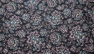 7207 Large piece antique 1890 ' s cotton fabric,  Neon floral,  large skirt piece 2