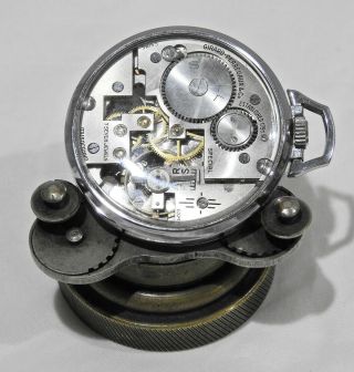 Vintage 1940 ' s Girard - Perregaux Shell Oil Skeleton Pocket Watch with Fob 3