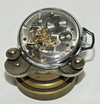 Vintage 1940 ' s Girard - Perregaux Shell Oil Skeleton Pocket Watch with Fob 4