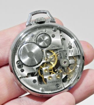 Vintage 1940 ' s Girard - Perregaux Shell Oil Skeleton Pocket Watch with Fob 8