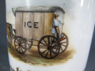 Antique DATED 1899 Occupational Shaving Mug FRANK WIEN Ice Delivery Man NR yqz 5