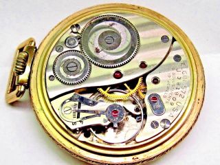 Antique Elgin Railroad - 24 HR Yellow Gold Filled Pocket Watch 19 jewels Adj - 5. 2