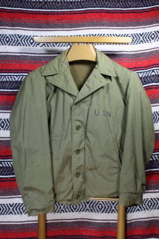 Vintage Wwii U S Navy Usn N - 4 Deck Jacket