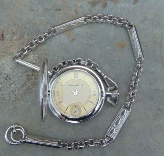 Rare Silver Tommy Bahama Pocket Watch With Chain