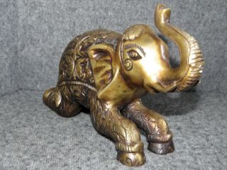 Solid Brass India Elephant Bookends - Antique 6