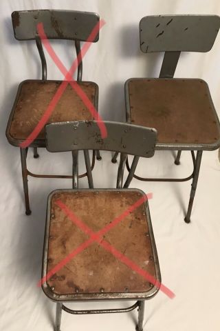 Vtg Industrial Metal Chair Drafting Stool Steampunk Adjustable One Left