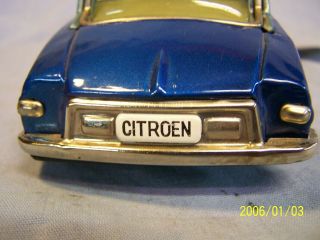 Vintage 1950s Bandai Japan Citroen DS 19 Sedan Tin Lithographed Friction Toy Car 3