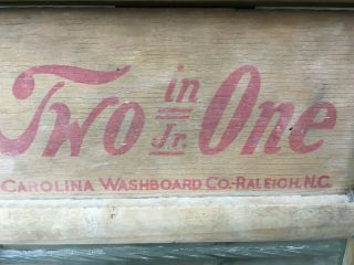 TWO - in - ONE JR Wood & Glass Antique Washboard,  Carolina Washboard Co.  Raleigh, 4