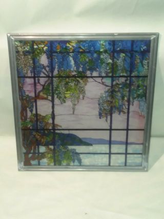 Vintage Mma Tiffany Style Stained Glass Window Panel Oyster Bay