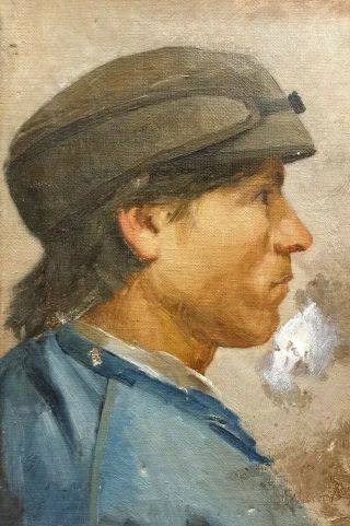 Early 20th.  Century Russian Oil Portrait Painting To Restore 1920s 30s 6