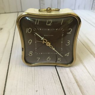 Westclox La Sallita Vintage Mid Century Modern Cream Alarm Clock - 1950s