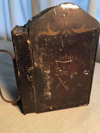 Rare Antique Civil War Era Tin Candle Lantern - Minors Patent 1865 4