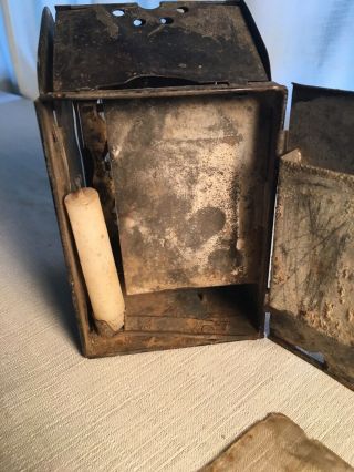 Rare Antique Civil War Era Tin Candle Lantern - Minors Patent 1865 7