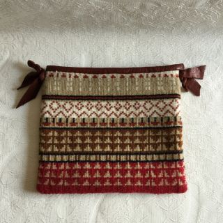 Vintage Swedish Colorful Woven Wool Bag Purse Handicraft