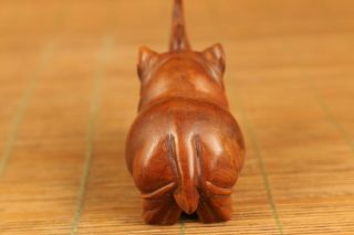 Rare old boxwood hand carving rhinocero statue figue table home deco hand piece 3