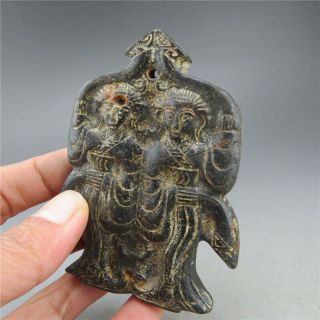 China,  jade,  hongshan culture,  hand carving,  natural jade,  dancer,  pendant A11 4