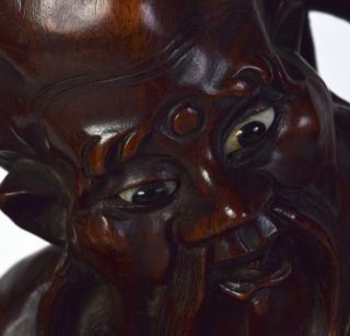 Chinese wooden statue Chinese hardwood buddha antique carving immortal qing 19th 2