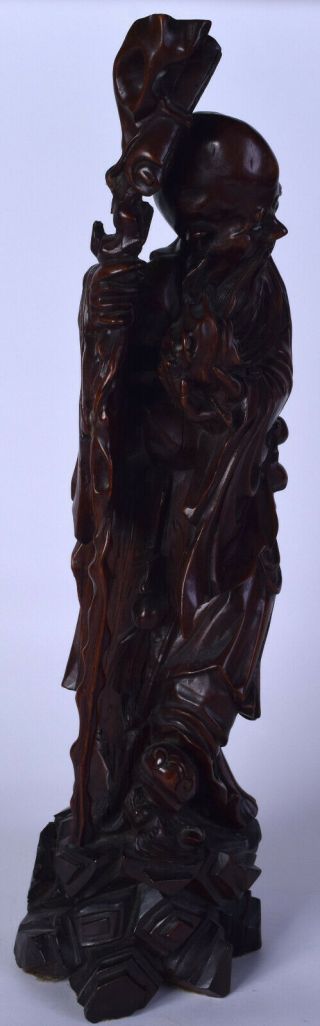 Chinese wooden statue Chinese hardwood buddha antique carving immortal qing 19th 3