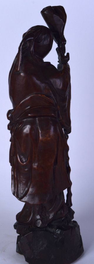 Chinese wooden statue Chinese hardwood buddha antique carving immortal qing 19th 4