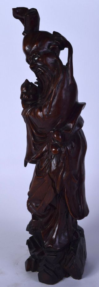 Chinese wooden statue Chinese hardwood buddha antique carving immortal qing 19th 6