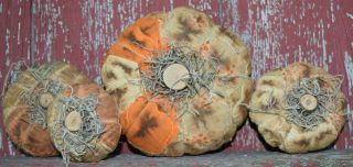 Primitive Quilt Set Of 4 Pumpkins Cupboard Tuck Decor Fall Halloween Bowl Filler