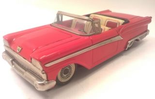 Vintage 1950s Haji Ford Fairlane Convertible Japanese Tin Toy Antique Car Japan