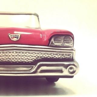 Vintage 1950s HAJI Ford Fairlane Convertible Japanese Tin Toy Antique Car Japan 5