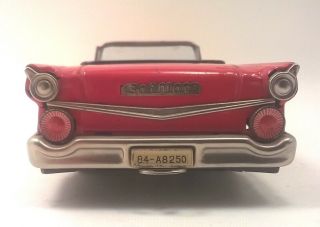 Vintage 1950s HAJI Ford Fairlane Convertible Japanese Tin Toy Antique Car Japan 7