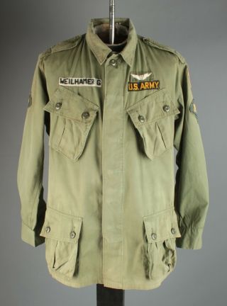Vtg 1st Pattern 1963 Vietnam War Us Army Poplin Jungle Jacket M Tropical 7100