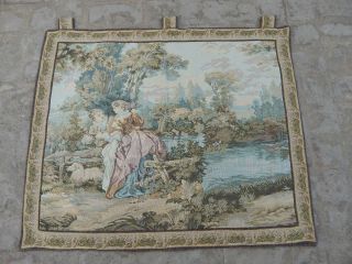 Vintage French Romantic Scene Tapestry 100x83cm (a570)