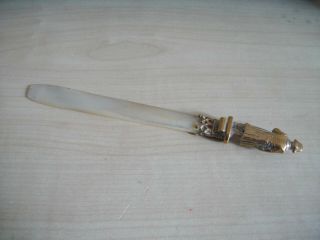 19thC French Letter Opener with Stanhope viewer of 4 Napoleon Etchings 4