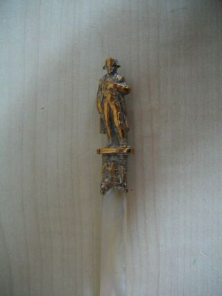 19thC French Letter Opener with Stanhope viewer of 4 Napoleon Etchings 5