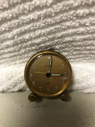 Vintage Looping Swiss 8 Day Travel Alarm Clock With Case