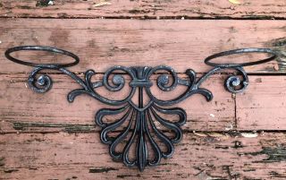Vintage Cast Iron Ornate Wall Sconce 22” Large Very Heavy