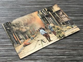Antique Postcard (Italian) - 1st World War Bombing Salonique / Salonika 3