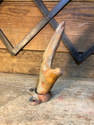 Cast Iron Hand Coat Hook Hardware Antique Vintage Steampunk Coat Rack Shelf 2