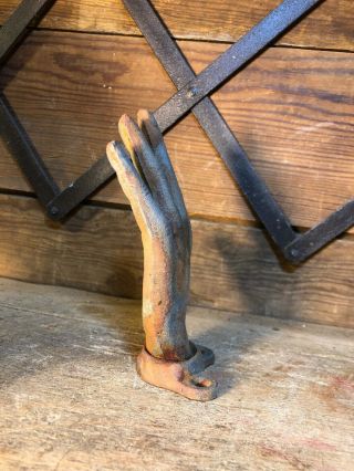 Cast Iron Hand Coat Hook Hardware Antique Vintage Steampunk Coat Rack Shelf 4