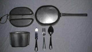 Vintage Regal 1966 Us Army Mess Kit W/ Silverware (fork & Spoons) & Drinking Cup