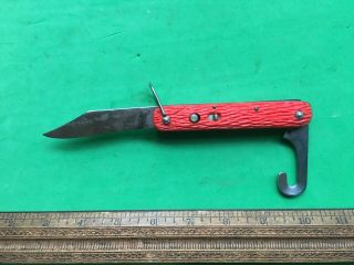 Us Army Vietnam - Era Paratrooper Orange Pocket Knife By Schrade Walden,  Ny