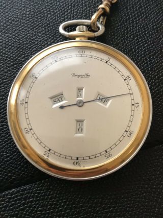 Vintage Grogan & Co Pocket Watch Verger 18 Jewels Casy Movement 4