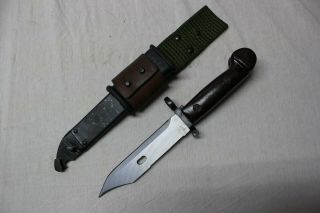 Romanian Military Issue Wire Cutting Bayonet Knife Comblock With Scabbard Froga1