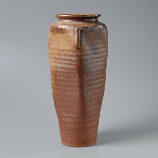 EB175 Japanese Bizen Ware Ceramic Vase by Toho Kimura Tea Ceremony Ikebana 2