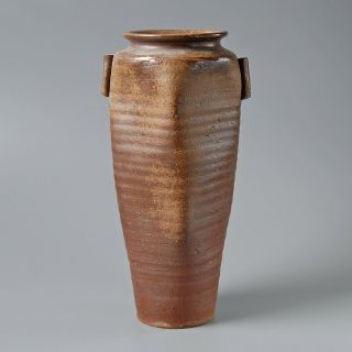 EB175 Japanese Bizen Ware Ceramic Vase by Toho Kimura Tea Ceremony Ikebana 3
